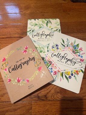 The Art of Calligraphy Floral Book Set - Pink, Green, White